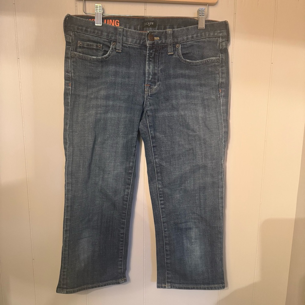J. CREW Women's Jeans Cropped Blue Denim Hipslung Size 29